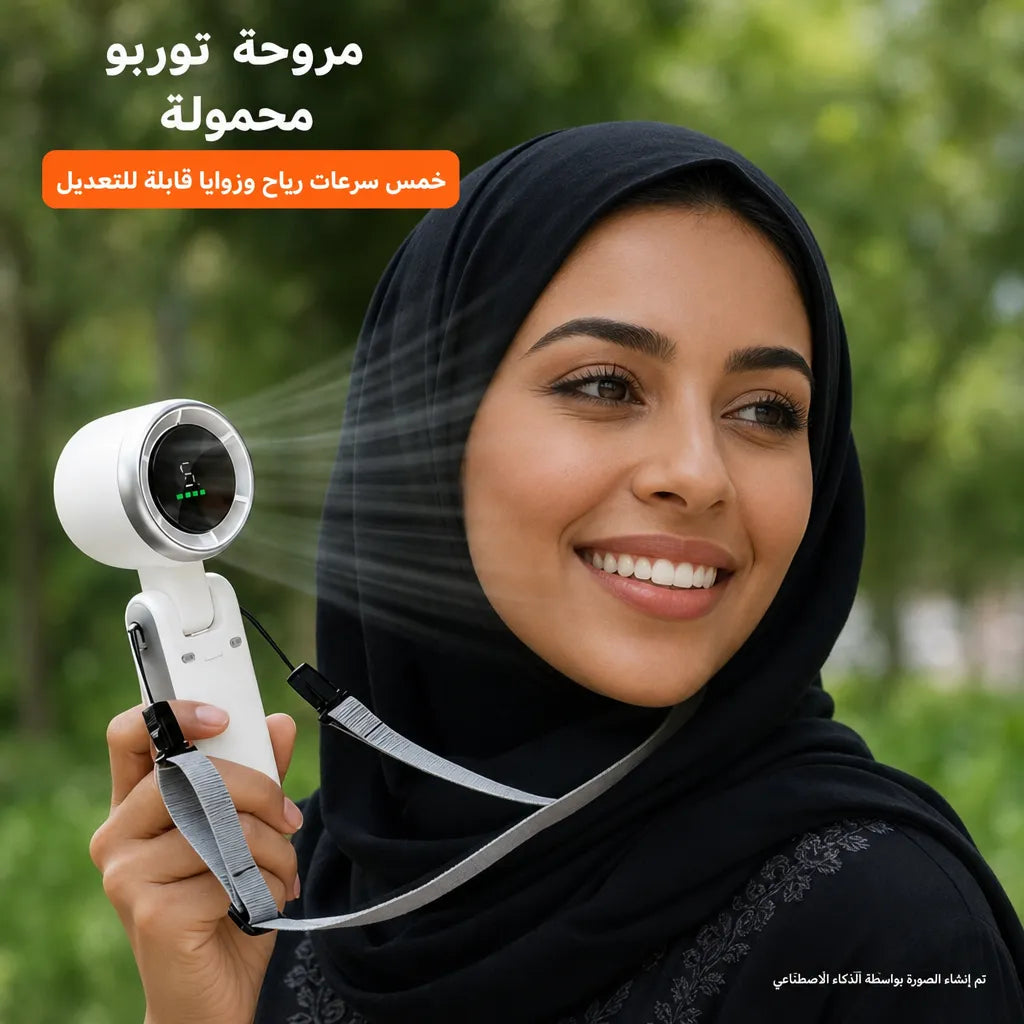 المكيف المحمول الجبار: مروحة التوربو القابلة للطي بالشحن