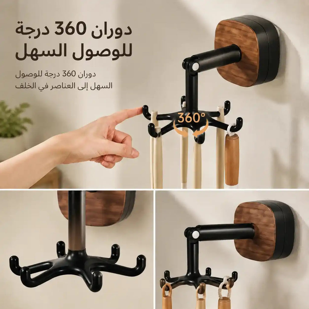 علاقة وتنظيم المطبخ الخشبية الدوارة 360 درجة لتركيب سحري بدون حفر